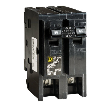 Square D Miniature Circuit Breaker, HOM Series 80A, 2 Pole, 120/240V AC HOM280CP